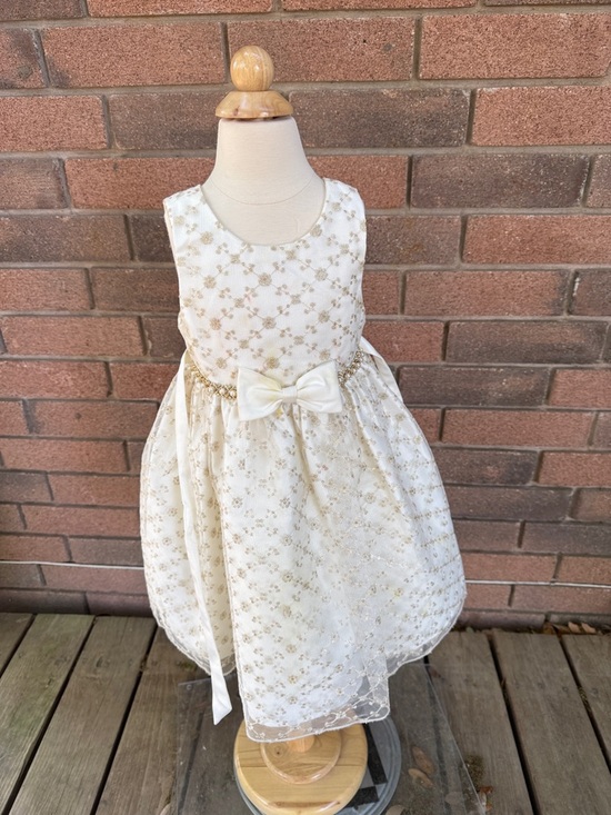American Princess Other - American Princess Cream Dress with Gold Lace Accents Size 4